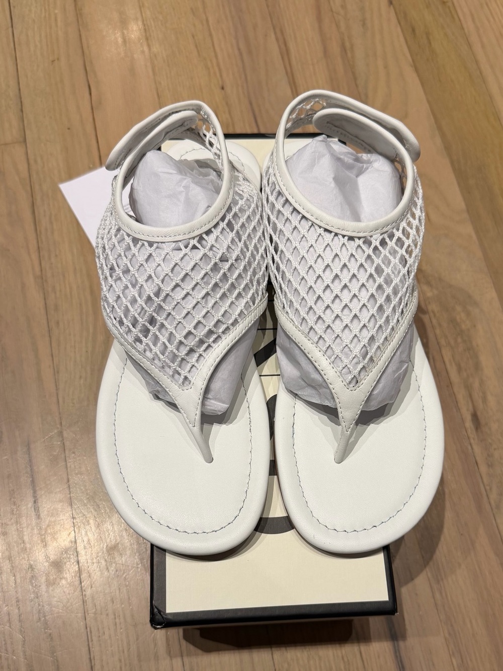 SENSO White Mesh Open-Toe Sandals